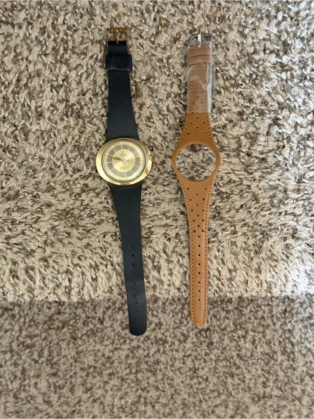 OMEGA GENEVE DYNAMIC  vintage classic chocolate gold dial AUTOMATIC DATE Watch